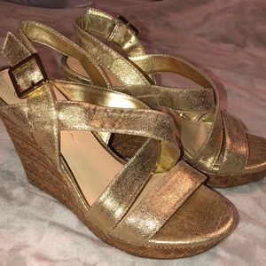 Gold Wedge Sandal